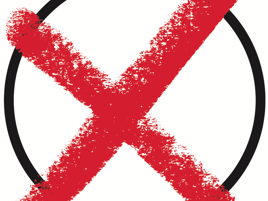 Die Grafik zeigt einen Kreis mit einem roten Kreuz darin.